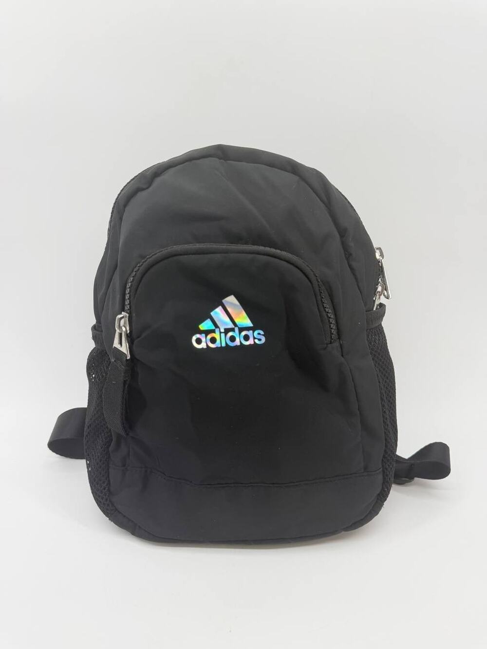 adidas Linear Eco Holographic Logo Black Mini Backpack Recycled Polyester